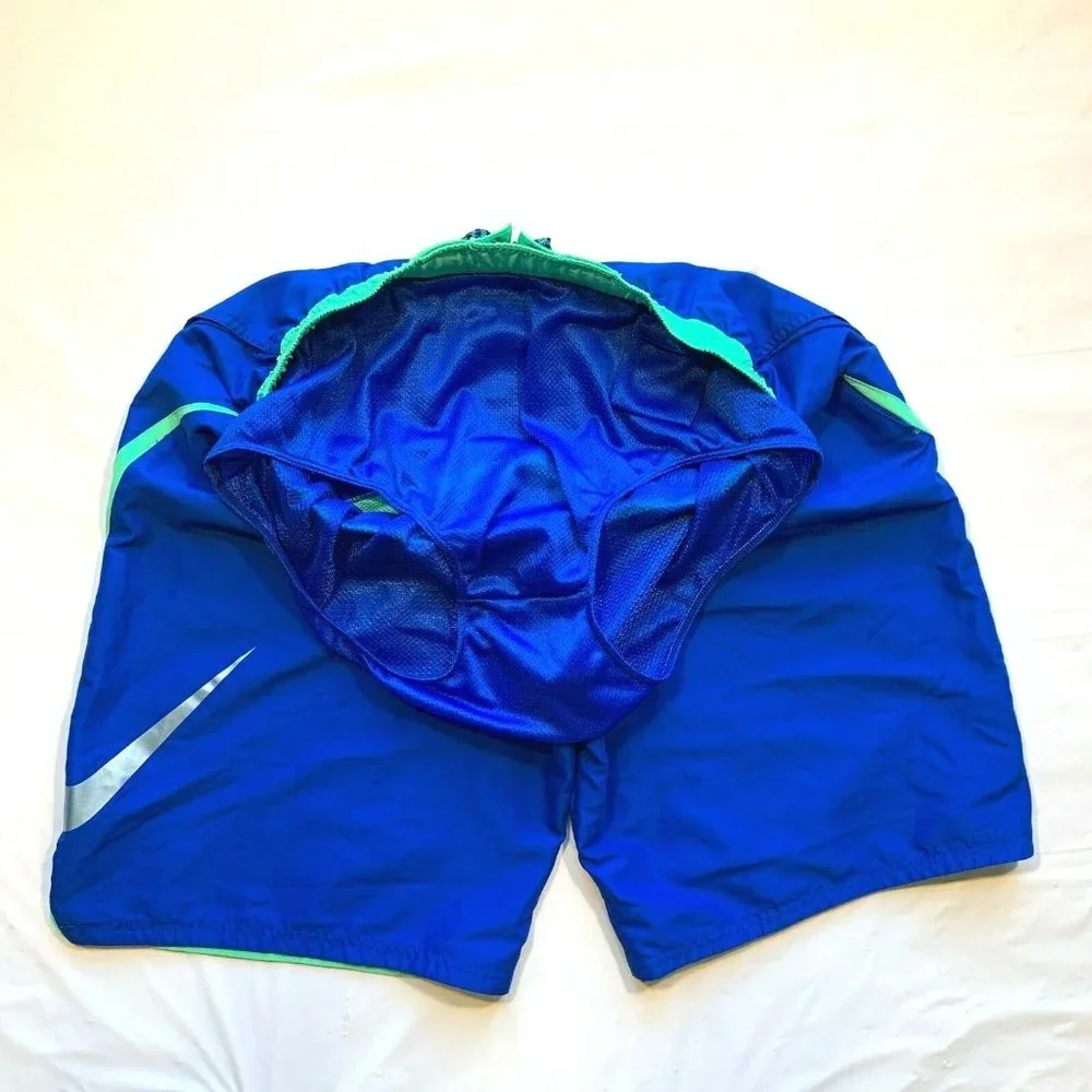Nike Swim Trunks Board Shorts Mens Large Big Swoosh Mesh Brief‎ Color Block NEW